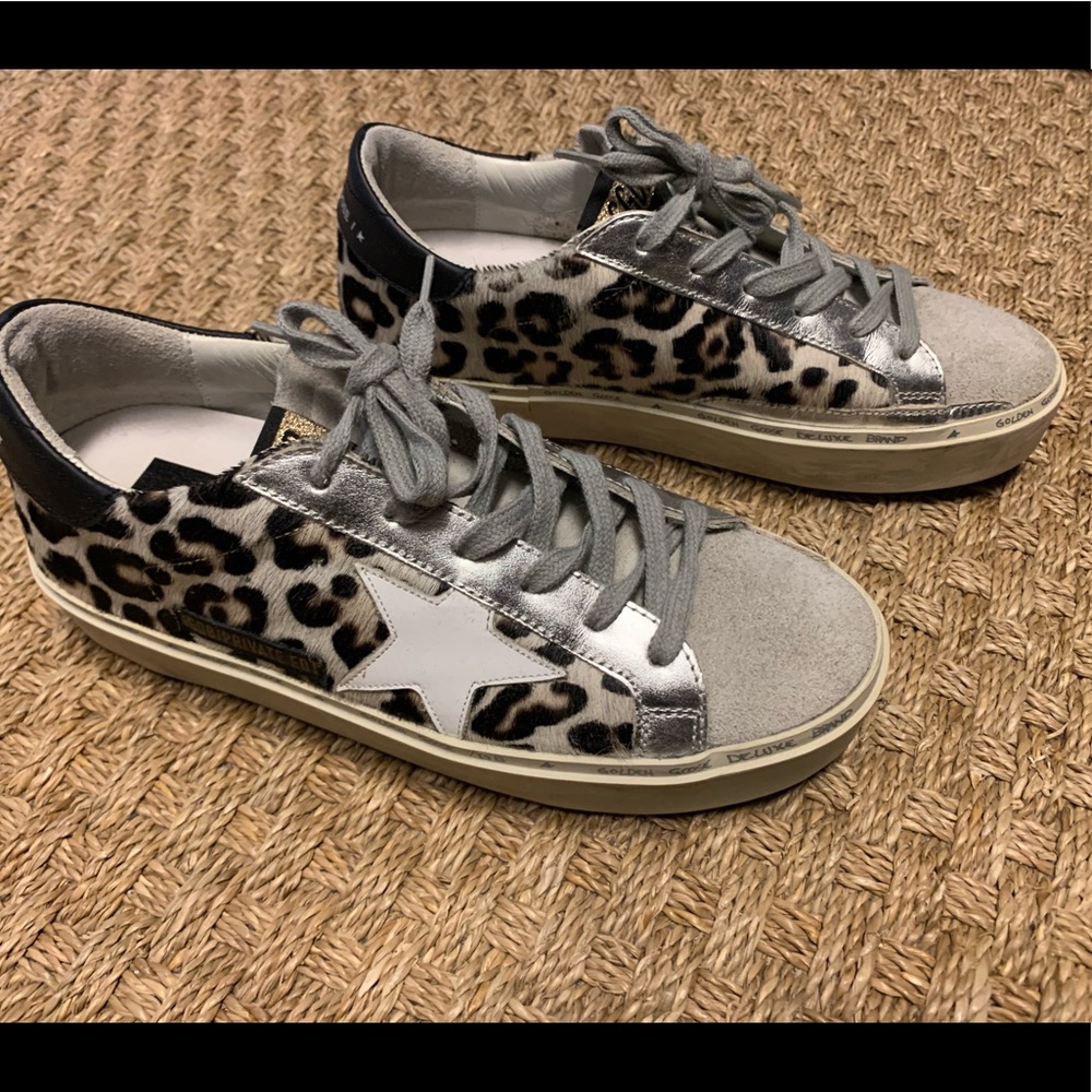 Worn once Golden Goose leopard! Size 38